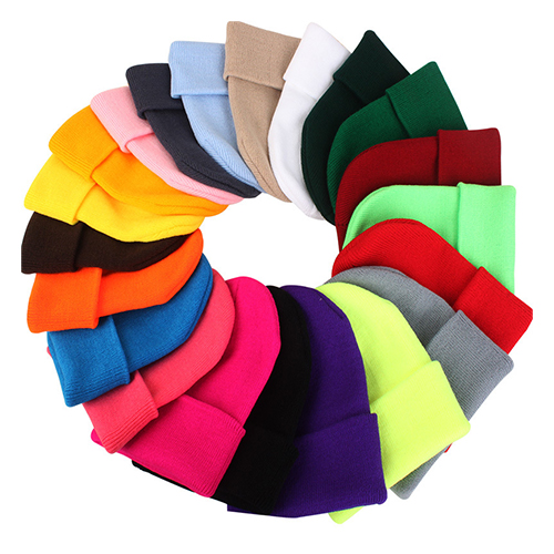 Men's Women's Beanie Knit Ski Cap Hip-Hop Winter Warm Solid Color Hat