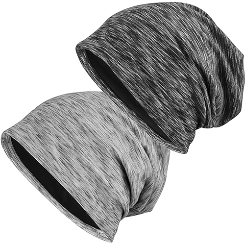 Unisex Grey Solid Color Knit Hats Beanie Hats for Women Men