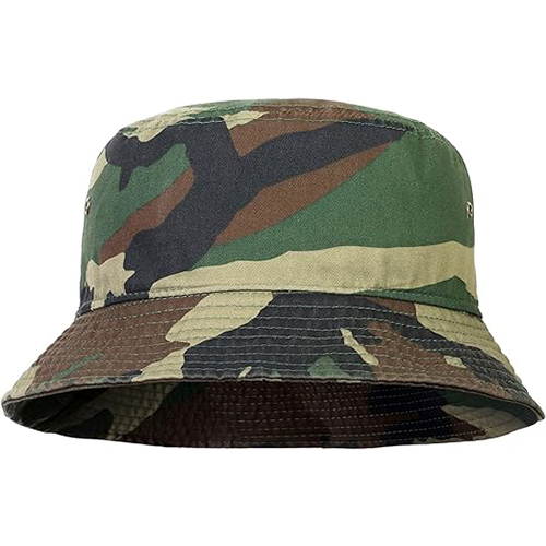 Camo Color 100% Cotton Bucket Hat for Women and Men Packable Travel Summer Beach Hat