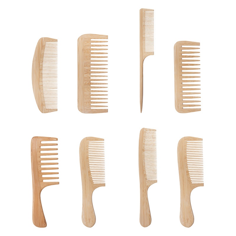 Bamboo Hair Comb Long Handle Thick Design Hair Styling Tool Hair Grow Brush