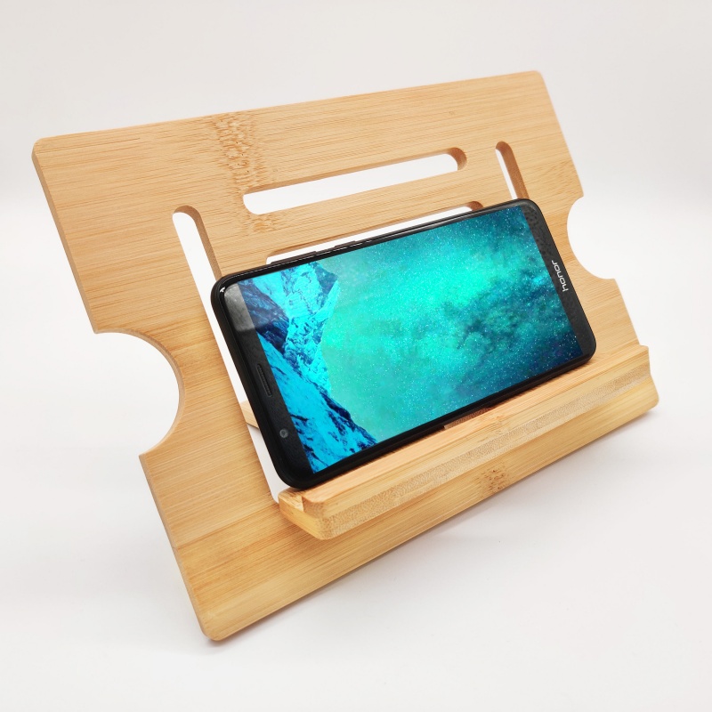 Bamboo Wooden Mobile Cell Phone Stand Desktop Tablet Holder for Phone ipad